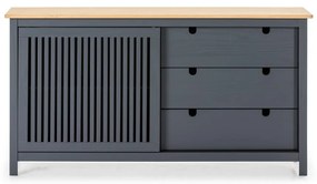 Comodă din lemn Marckeric Bruna, gri