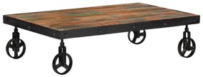 vidaXL Măsuță de cafea cu roți, 100x60x26 cm, lemn masiv reciclat