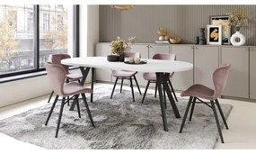 Masă de dining extensibilă ARTUR alb/negru