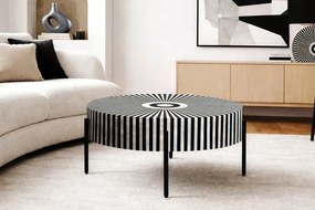 Masuta de cafea cu incrustatii din os HARMONY NATURE 65cm