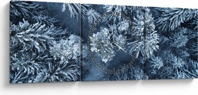Tablou - Pădure înzăpezită (cu ceas) (90x30 cm)