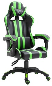 20211 vidaXL Scaun pentru jocuri, verde, piele ecologică