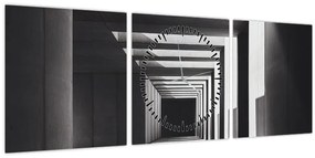 Tablou - Tunel Pătrat (cu ceas) (90x30 cm)
