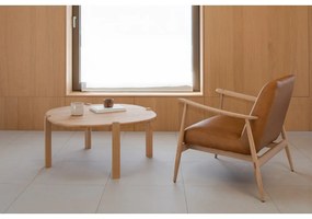 Măsuță de cafea în culoare naturală rotundă din lemn de stejar ø 100 cm Kulin – Gazzda