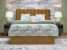 Pat matrimonial Boxspring 160 cm Asencion (muștar). 1092472