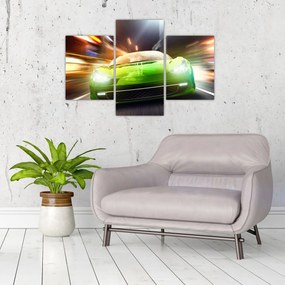 Tablou - Mașină de curse verde (90x60 cm)