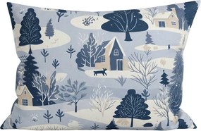 Husa de perna din flanel SNOWY VALLEY 50x70 cm, albastru