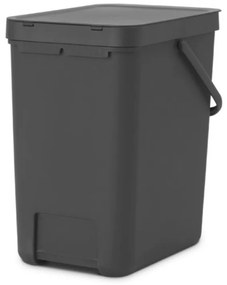 Cos de gunoi colectare selectiva Brabantia Sort&Go 1003237, 25 L, Maner, Montabil pe perete, Gri inchis