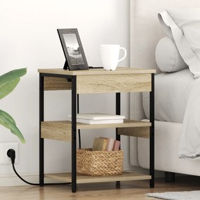 vidaXL Noptiere 2 pcs Stejar sonoma 41 x 31 x 51 cm Lemn compozit