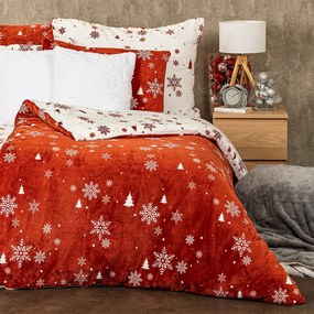 Lenjerie de pat din microflanel 4Home Happy winter, 160 x 200 cm, 70 x 80 cm