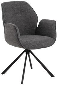 Scaun de sufragerie gri închis tapițat Aura – Actona