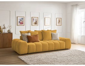 Canapea galben-muștar cu tapițerie din chenille 278 cm Everest – Bobochic Paris