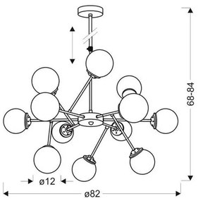 Lustră pe tijă BEST 12xE14/40W/230V