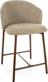 Scaun bar OSAKA H-2, bej/nuc, stofă/metal, 54x43x88 cm