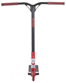 Trotineta Freestyle NOVOKIDS™ Rebel Stunter PRO, Maner 67 cm latime, Max 100 kg, Frana picior, Cadru si roti aluminiu, Diametru roata 120 mm, Rosu