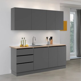 Mobilier de bucătărie, 2 m, grafit, ASTI