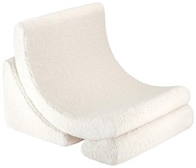 Fotoliu de copii crem cu tapițerie din țesătură bouclé Moon – Wigiwama