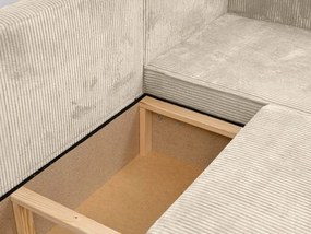 Canapea colt extensibila SMART COSARO crem, cu colt bilateral + 2 perne CADOU