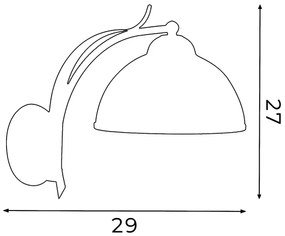 Aplică perete KORFU 1xE27/60W/230V