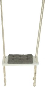 Leagan copii SVING, bej/alb, lemn/franghie, 50x18x3 cm