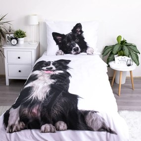Câine Border Collie husă de pilotă 140×200cm, 70×90 cm