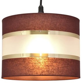 Lustră pe cablu HELEN 1xE27/15W/230V d. 20 cm maro/neagră/aurie