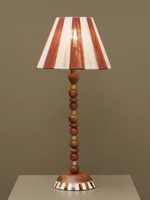 Lampa de masa, din rasina si margele din sticla, cu abajur din bumbac, Morena
