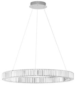 Lustra LED suspendata , dimabila, cristal design elegant AURELIA crom 80cm