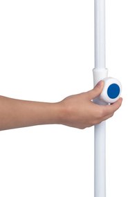 Umbrela de plaja MUHLER 2119 1008628, Ø160 cm, 195 cm inaltime, 8 spite, Protectie UV UPF 50+, Brat detasabil, Albastru