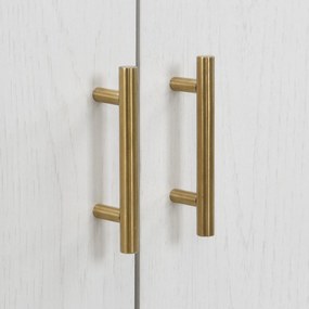 Comodă cu 4 uși, rafturi reglabile pe înălțime, pentru living, sufragerie &amp; hol, 160x40x80,5 cm, Alb