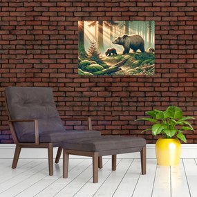 Tablou - Urși în pădure (70x50 cm)