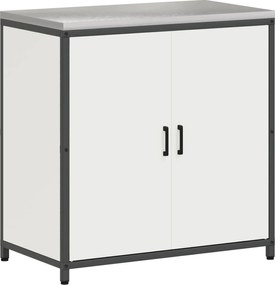 vidaXL Depozitare pentru bucătărie cu raft Alb 60 x 50 x 92 cm Oțel