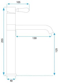 Baterie pentru lavoar Rea Serra BLACK negru