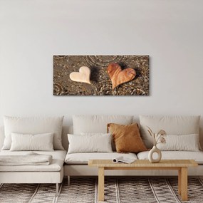 Tablou - Inimile din lemn (120x50 cm)