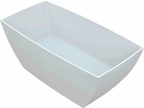 Cada freestanding din compozit Vayer Gemini alb 147x74 cm