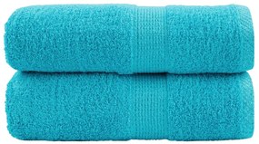 vidaXL Prosoape de baie premium SOLUND, 2 buc., turcoaz, 30x30 cm, 600 g/m²