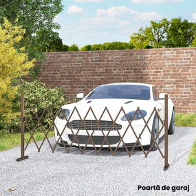 Outsunny Trellis Extensibil Freestanding Gard Mobil Pliabil, Panou Ecran Grădină Aluminiu, 300cm x 103.5 cm, Cafea Închis | Aosom Romania