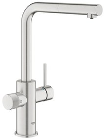 GROHE 30601DC0 - Baterie pentru chiuvetă BLUE PURE cu pipa extractibilă, finisaj inox