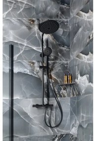 Sapho - Set de duș SOLARIS cu baterie, negru mat