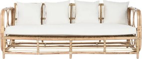 Canapea de exterior, 4 locuri, din bumbac si rattan, Luma