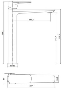 Baterie de cadă Cersanit S951-393 LARGA 29,5 cm auriu