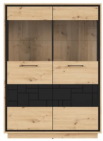 Vitrină Pont REG2W (Stejar artisan + Negru mat). 1063042