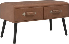 vidaXL Banchetă cu sertare, 80 cm, maro închis, piele ecologică