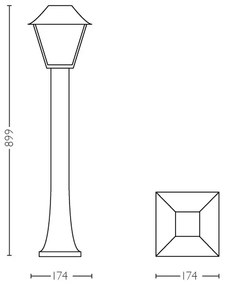 Philips 16497/30/PN - Corp de iluminat exterior MYGARDEN ALPENGLOW E27/60W/230V