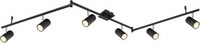 Lustra cu 6 spoturi directionabile design modern ROBBY negru mat