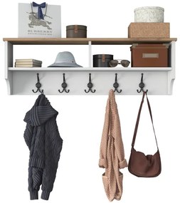 Cuier de perete RANI 120x37,2 cm alb/bej