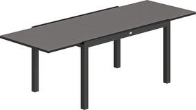 Outsunny Masă de Grădină Extensibilă pentru 8-10 Persoane 140/240x90 cm, Masă de Dining Extensibilă cu Blat din Sticlă Securizată, Masă de Exterior pentru Terasă, Balcon, Negru | Aosom Romania