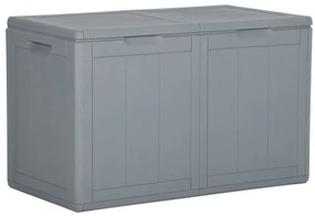 vidaXL Cutie de depozitare pentru grădină, gri, 180L, aspect de lemn din PP