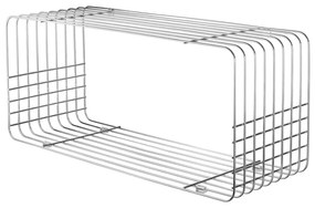 Bibliotecă de perete argintiu-lucios din metal 70x30 cm Wire – Mette Ditmer Denmark