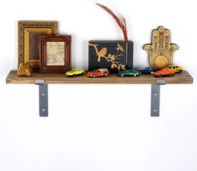 Raft din lemn Lam002 Negru 60x16x14 cm